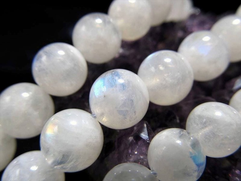 ●【6mm珠 ブルームーンストーン シルキータイプ】一連 約38-40cm 極上 天然石 ビーズ パワーストーン【インド産】【rn-p】 パワーストーン 天然石
