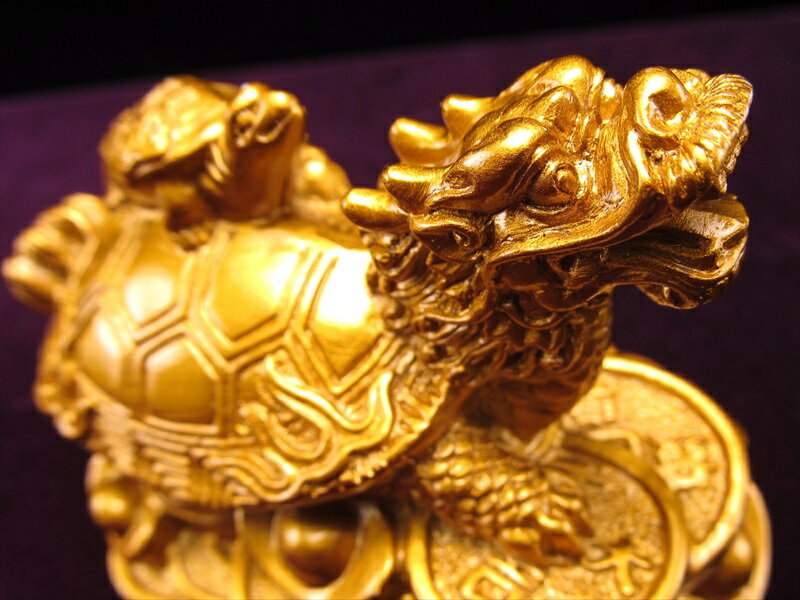 ●財運を高める瑞獣 Sサイズ インテリアに 龍亀【ロングイ】置物 130g前後 縦約75mm×横約55mm×高さ約55mm 風水グッズ S【ok-s】【inmy...