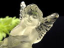 淡いイエロー【ベビーエンジェル シトリン 彫刻置物】高さ約55.5mm 幸福を運ぶ天使モチーフ 手のひらに収まるお手頃サイズ インテリアや贈り物に 富をもたらす...