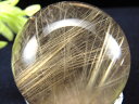 うっすらスモーキー 無数の彗星!4A【きらきら繊細 ゴールドルチル 水晶 丸玉】φ29mm 34g 金運・運気アップに 台座付 1点もの バイヤー厳選 海外買い...
