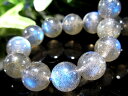 【11日1:59までクーポンで最大10%OFF】美麗シラー【ラブラドライト ブレスレット】8mm-8.5mm×22珠 スペクトロライト 濃いブルーシラー 信念を貫く力 一点もの【マダガスカル産】(3)