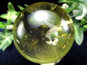 ●天翔ける虹の架け橋 くっきりエンジェルラダー・虹入り 5A【超透明 シトリン 丸玉 台座付き】直径約54mm 重さ216g 金運 財運 幸運 お守りにも 一点...