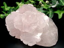 恋愛成就最高の組み合わせ【ローズクォーツ 薔薇 彫刻 置物】高さ約44mm 横幅約108mm ローズ&ローズ 艶感抜群 可愛らしいピンク 一刀一石彫り 紅石英 ...