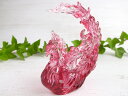 【瑠璃製 美麗マゼンタカラー 鳳凰 置物】横幅約72mm 重さ130g 大吉開運 平安・調和をもたらす伝説の鳥 瑠璃ガラス製 ガラス フェニックス 不死鳥 1点...