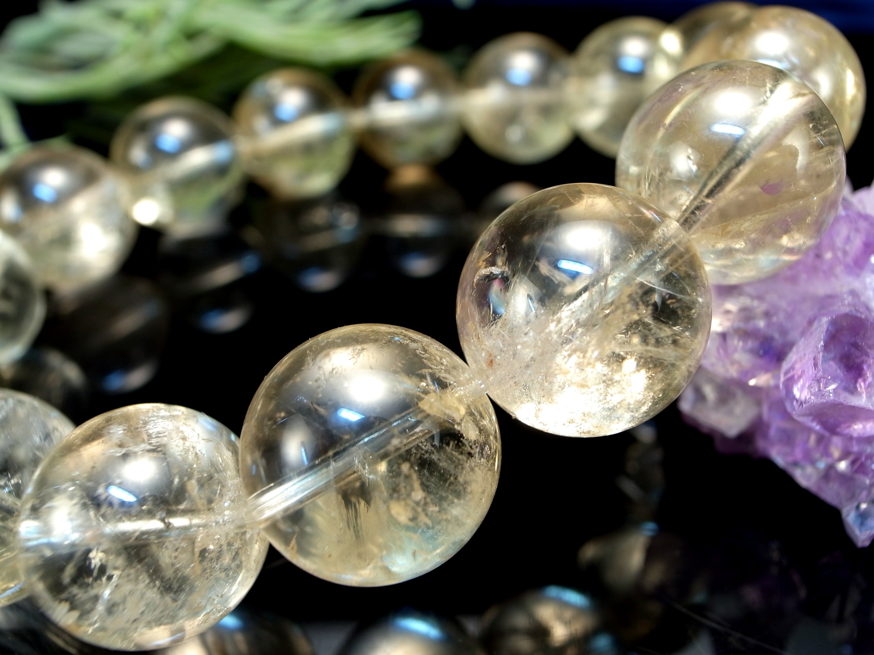 希少!黄金レムリアン【ゴールデンレムリアンシードクリスタル ブレスレット】14mm×15珠 別名シンギングクリスタル ギャランティーカード付き【コロンビア産】 ...