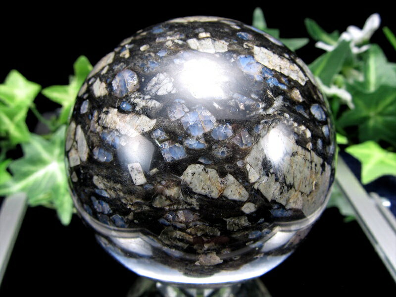 入荷頻度極少！ ケセラストーン 丸玉 置物 台座付 直径約72mm 重さ561g ...