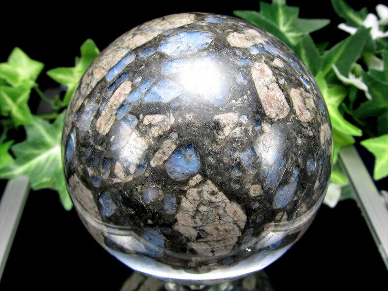 入荷頻度極少！ ケセラストーン 丸玉 置物 台座付 直径約76mm 重さ642g ...