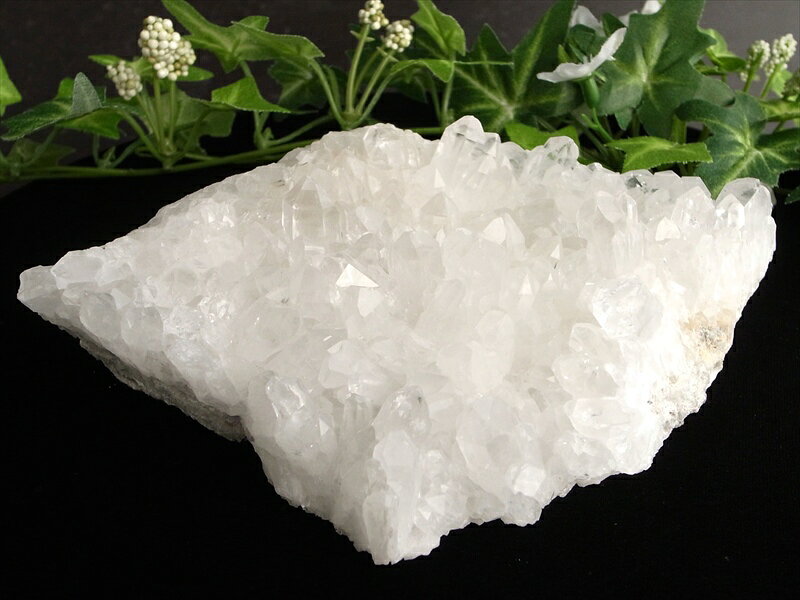 ●透き通る輝き！3A 四川 水晶 クラスター 幅110mm 重さ699g キラキラ！...