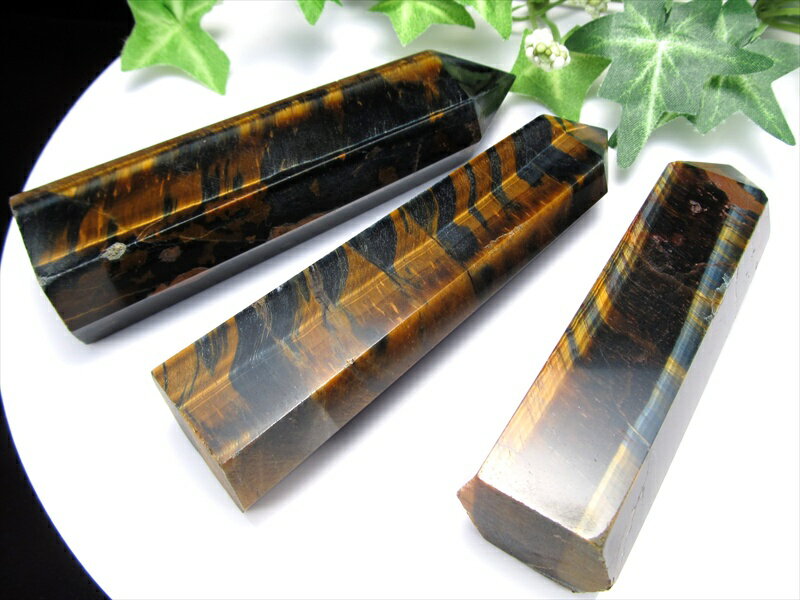  1日23_59までポイント5倍  ツートンタイガーアイ ポイント 六角柱  1...