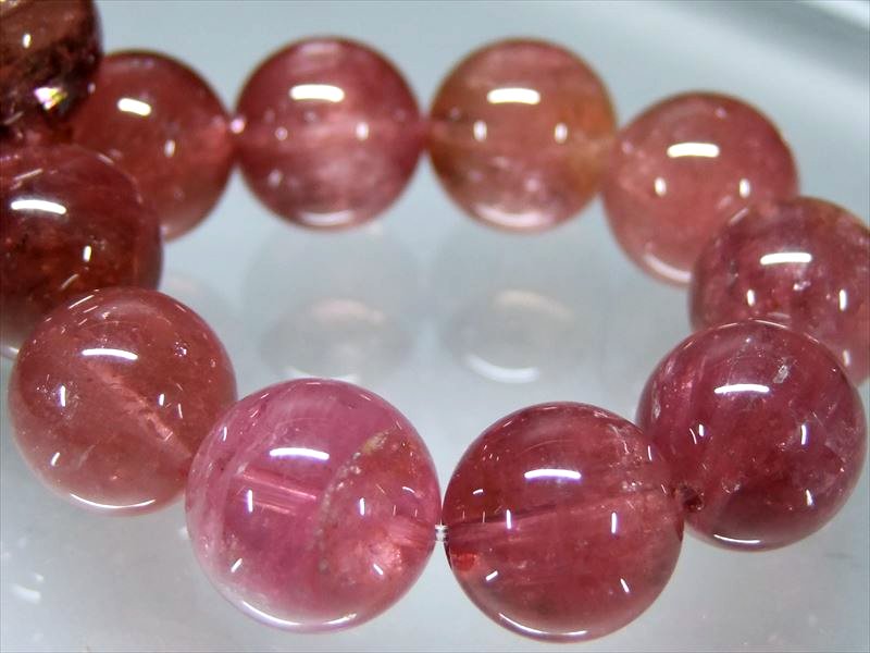 【ブラックフライデー期間中ポイント5倍】店頭展示中●キャッツアイ珠有り S級【ルベライト トルマリン ブレスレット】12mm-12.5mm×16珠 極上天然石 ...