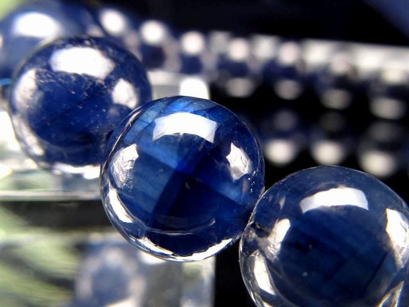 ●鮮やかブルーカラー 3A+【サファイアブレスレット】約8.5mm-9.5mm×23珠 幸運と守護の象徴 世界四大宝石の一つ 9月の誕生石 1点物【ミャンマー産...