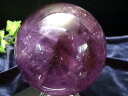 ★店頭展示中★●ほんのりアメトリン 5A【アメジスト(紫水晶) 丸玉 台座付き】直径73mm 重さ549g 超透明 愛の守護石 癒しと安らぎの石 一点もの【ブラ...