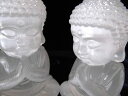 【セレナイト (透石膏) お釈迦様 彫刻置物】高さ約5cm 1個売り Sサイズ 天上天下唯我独尊 聖母マリアのガラス インテリアや贈り物に【メキシコ産】【hos...