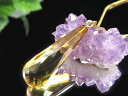 【ハニーレモンアンバー ネックレス】きらきらティアドロップカット 縦約30.9mm 天然琥珀 発色美しいリトアニアアンバー Silver925 一点物【バルト海...