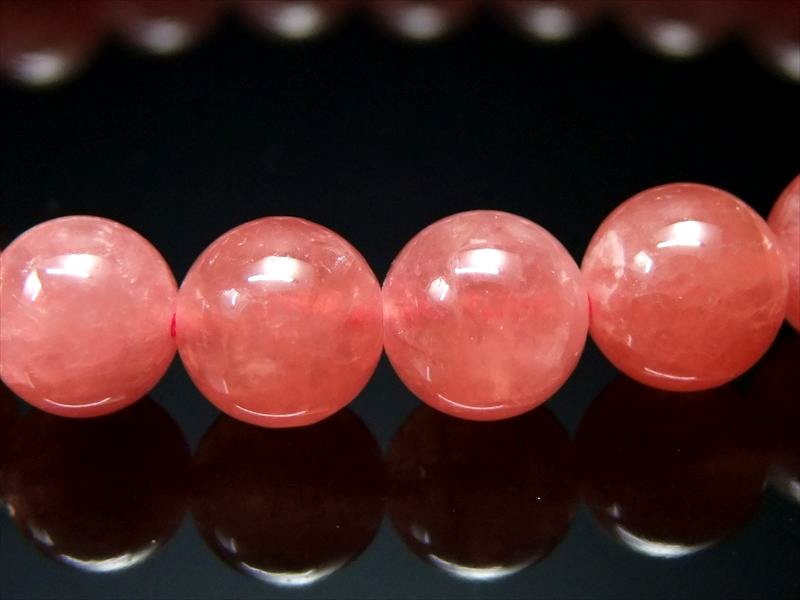 店頭展示中●極上透明ピンク 5A【インカローズ ブレスレット】8mm-8.5mm×23珠 ロードクロサイト 薔薇色の人生を象徴する石 一点物【アルゼンチン産】 ...