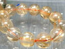 虹入り 透明タイプ 3A+【ゴールドルチルクォーツ ブレスレット】10.5mm-11mm×20珠 束針 ルチル際立つ透明感 金運の代表石 一点もの【ブラジル産】