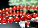 ●5A【レッドアンデシン ブレスレット】5.5mm-6mm×35珠 全珠キャンディレッド 中性長石 本当の自分に近づく変化を促す石 【チベット産】sai