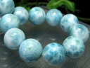 ●【店頭展示中】大珠 水面模様くっきり3A+【ラリマー(ブルーペクトライト)ブレスレット】14mm-14.5mm×16珠 愛と平和の石 カリブの青い奇跡 一点も...