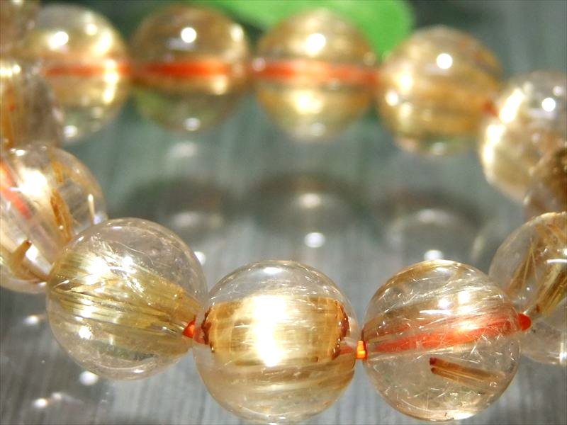 【店頭展示中】タイチン針多め 4A+【ゴールドタイチンルチルクォーツ ブレスレット】10mm×20珠 金運の代表石 明るめ煌めきキラキラ針 一点もの【ブラジル産...