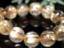 【店頭展示中】●繊細束針 5A【超透明ゴールドルチルクォーツ ブレスレット】8mm-8.5mm×23珠 繊細針キャッツアイ珠も ルチル際立つ透明感 金運の代表石...