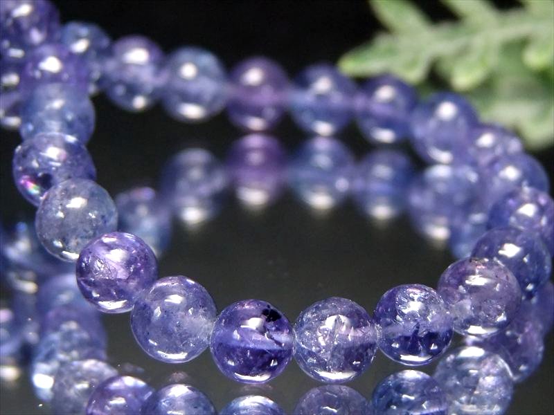 【店頭展示中】【限定3本】過去最高品質! S級【宝石質 タンザナイト ブレスレット】5mm-5.5mm×34珠 美麗 極上青紫 ポジティブに変換する【タンザニア...