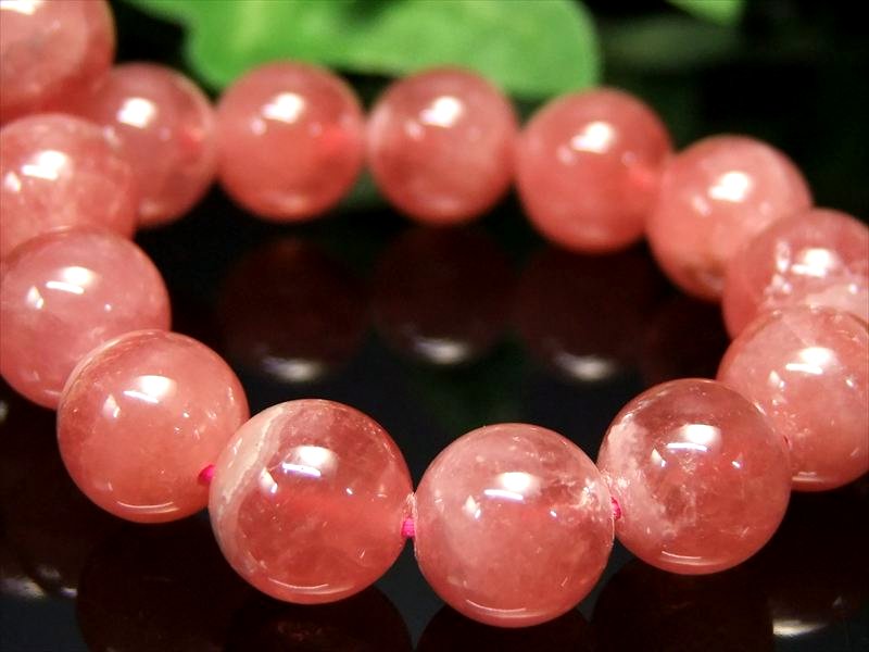 【ブラックフライデー期間中ポイント5倍】透明感有り 4A+【インカローズ ブレスレット】9mm-9.5mm×21珠 ロードクロサイト 薔薇色の人生を象徴する石【アルゼンチン産】【bl-】 パワーストーン 天然石