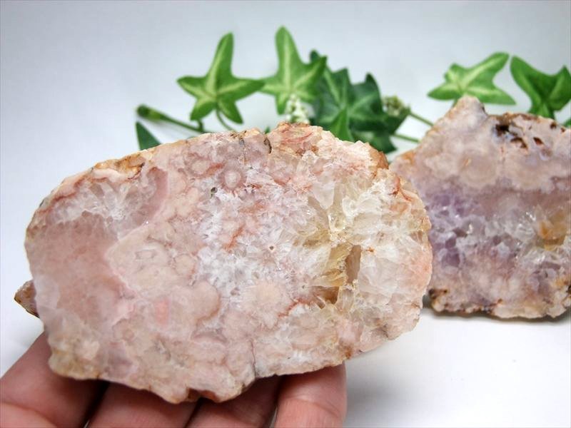 桜満開 さくらメノウ プレート原石 1個売り 重さ90g-120g 桜が咲く瑪瑙 ...