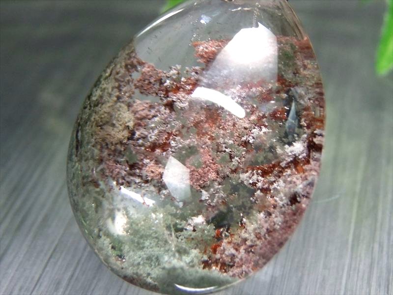 5A【龍神ガーデンクォーツ ドロップ型 ペンダントトップ】縦約35mm 重さ約20.2g クリア水晶に映える庭園 健康・長寿と繁栄をもたらす 庭園水晶 1点物 silver925【ブラジル産】 パワーストーン 天然石