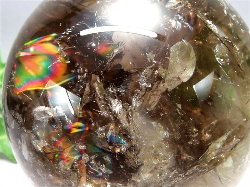  全品P2倍  ●特大サイズ！くっきり虹入り アイリス スモーキークォーツ...