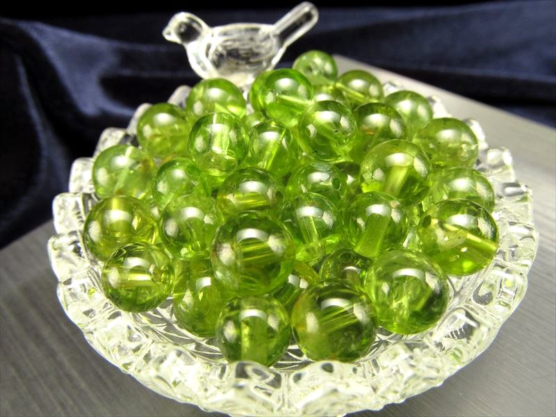 【マラソン期間中ポイント2倍】●【1粒売り】AAA+【ペリドット（かんらん石）ビーズ石】 約7mm-7.5mm珠 【ミャンマー産】【tu-】のサムネイル