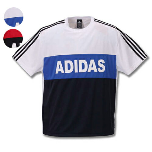 【大きいサイズ】切替半袖Tシャツ【adidas(アディダス)】メンズ 3XO/4XO/5XO/6XO/7XO/8XO ビッグサイズ