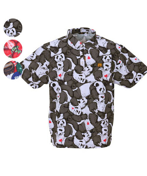 【大きいサイズ】鹿の子柄半袖シャツ【LOUDMOUTH(ラウドマウス)】メンズ UVカット 吸汗速乾