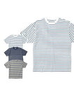 【大きいサイズ】オーガニックコットンボーダークルーネック半袖Tシャツ【Mc.S.P(エムシーエスピー)】メンズ 3L/4L/5L/6L/7L/8L ビッグサイズ