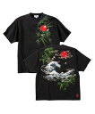 【大きいサイズ】浮世絵半袖Tシャツ【絡繰魂(からくりたましい)】メンズ 3L/4L/5L/6L 和柄 刺繍 からくりだましい 和柄スタイル 和 日本 ビッグサイズ