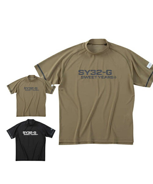 【大きいサイズ】マットストレッチポンチ半袖モックネックシャツ【SY32 by SWEET YEARS(エスワイサーティトゥバイスィートイヤーズ)】 メンズ 3L/4L/5L/6L ビッグサイズ