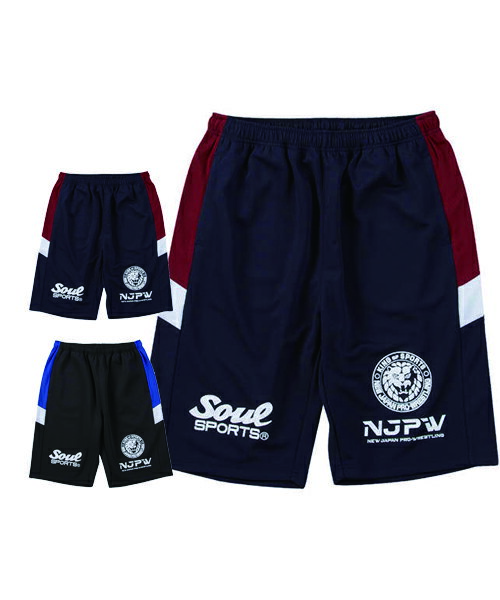 【大きいサイズ】SOUL SPORTS×新日本プロレス ジャージハーフパンツ メンズ 3L/4L/5L/6L/8L ビッグサイズ