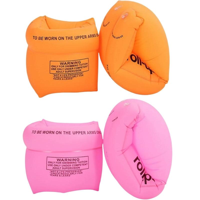 LIMUNJIZ 4点セット 高浮力アームリング 浮き輪 水泳補助具 子供 大人用 プール 海 川 水遊びに最適 PVC製 軽量 コンパクト収納 強化耐久設計 安全臂圈15kg～70kg対応 ブルー×オレンジ