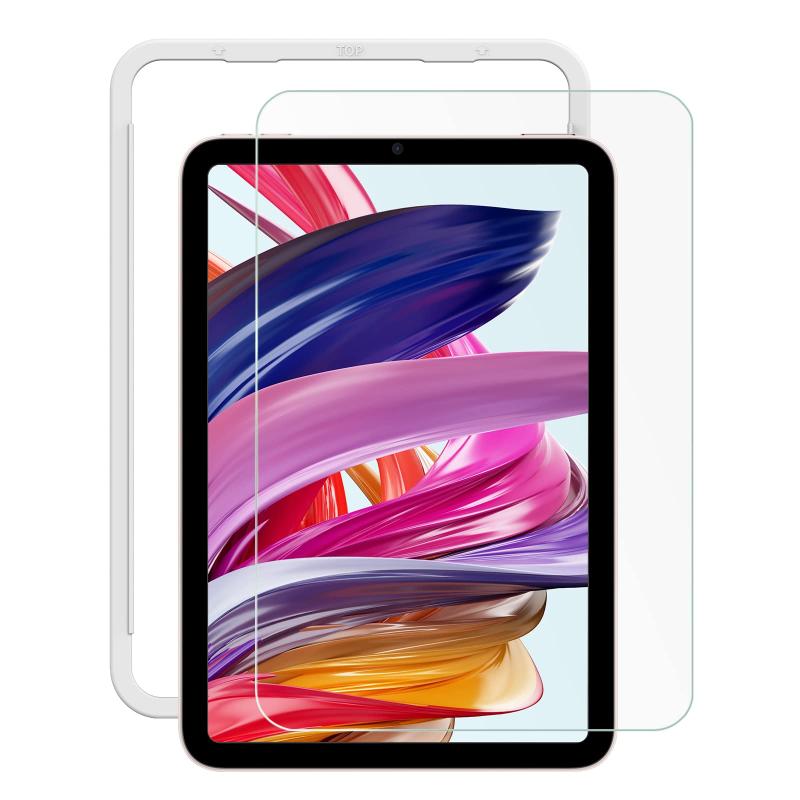 NIMASO ガラスフィルム iPad mini7(A17 Pro)第7世代 2024用/iPad mini6(第6世代) 2021用 強化 ガラス 保護フィルム カメラ穴がない ガイド枠付き NTB21H295
