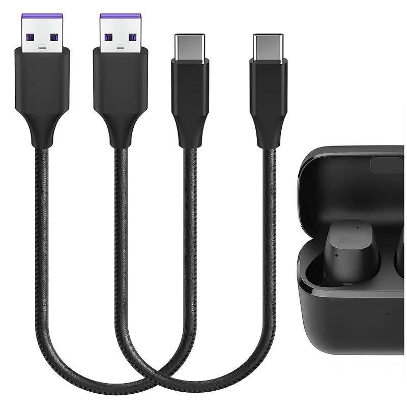 Geekria PUレザー 充電ケーブル 互換性 Type-C 充電コード USB to USB-C ゼンハイザー Sennheiser ACCENTUM True Wireless, Momentum True Wireless, ACCENTUM O