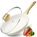 GiPP フライパン 28cm 蓋付き IH・ガス火対応 焦げ付かないフライパン 耐熱ハンドル付き マーブルコート 体に害のない お手入れ簡単 高熱効率 PFO...