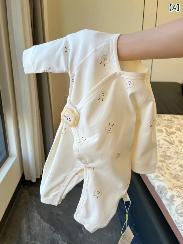ベビー服 ロンパース 新生児 男女兼用 長袖 敏感肌用 無縫製 和尚服 純綿 カバーオール 春秋 部屋着 つなぎ 柔らかい 吸汗性 通気性 肌着 インナー ベビーウェア 伸縮性 前開き 出産祝い ギフト 贈り物 かわいい ナチュラル シンプル 無地 お着替