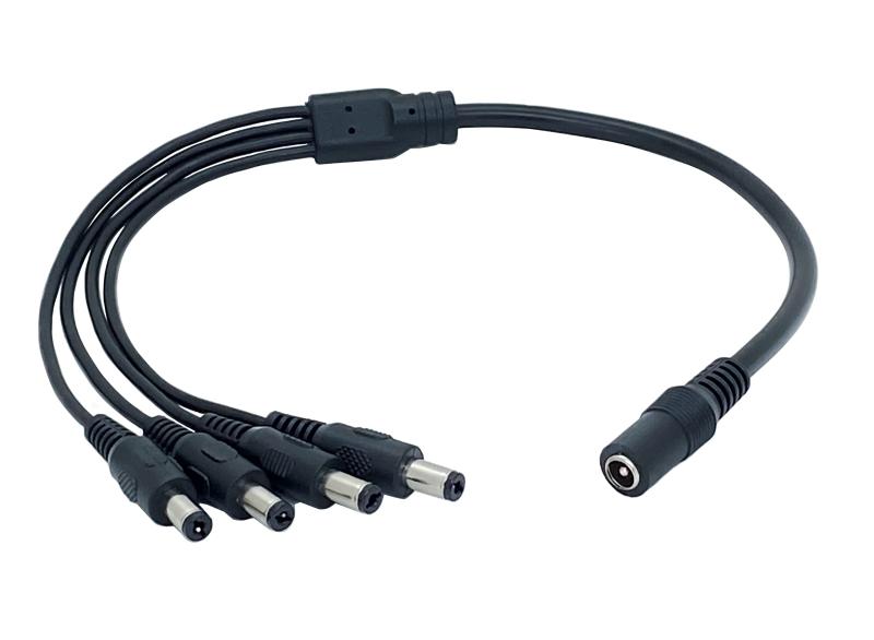 F-Factory DC電源用2分岐ケーブル 2.1mm x 5.5mm DCプラグ (オス) - DCジャック (メス)