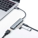 サンワダイレクト Type-C ドッキングステーション USB-C ハブ HDMI 4K出力 400-HUB(2)