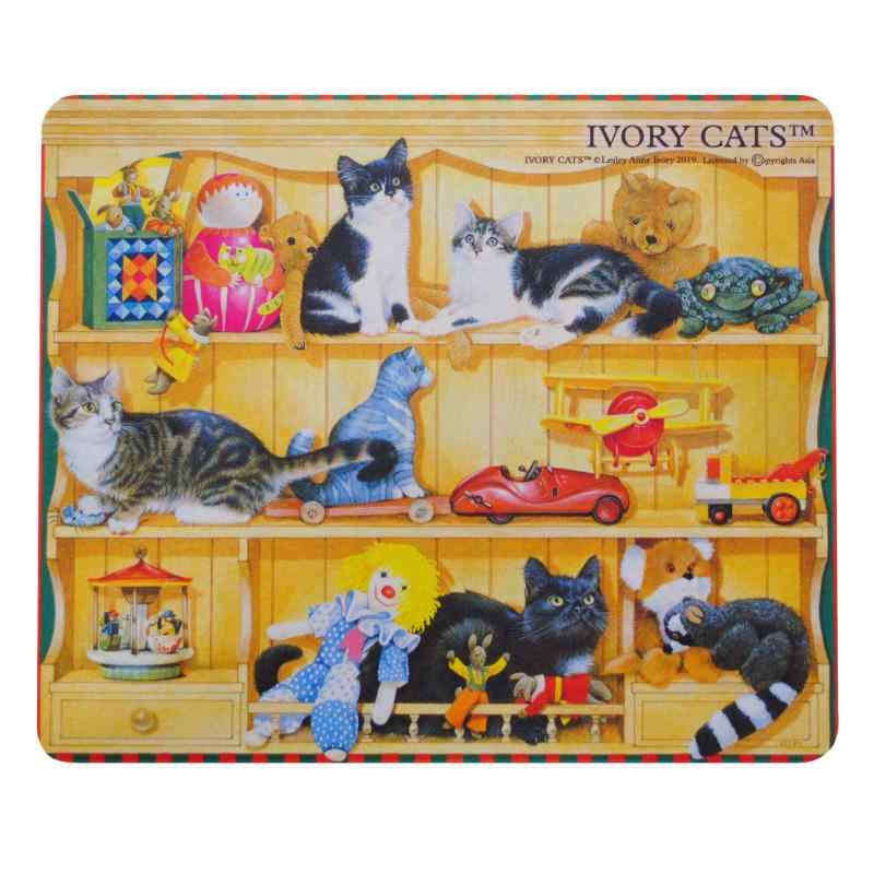 ディアカーズ ダイカットマウスパッド-アイボリーキャッツ