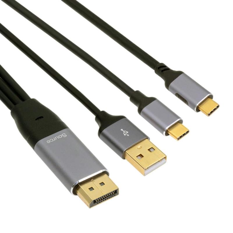 Cablecc USB-C USB 3.1 Type C ソース→ディスプレイ オス 4K モニターケーブル ノートパソコン用 1.8m