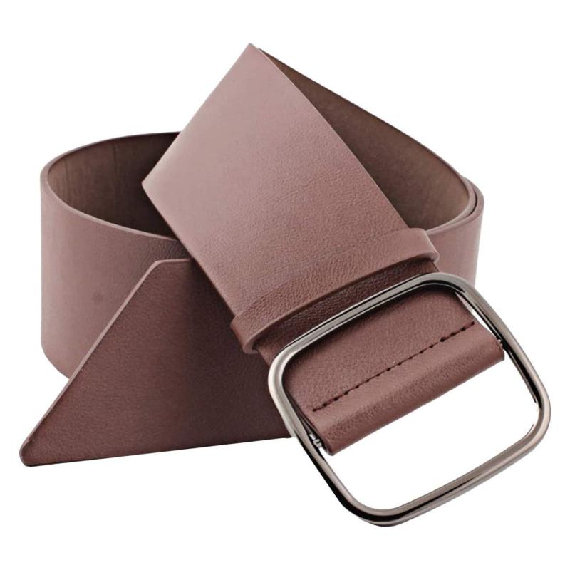 BUZZxSELECTION(バズ セレクション) レザー スクウェア バックル ワイド 合皮 ベルト カジュアル レディース LBT079