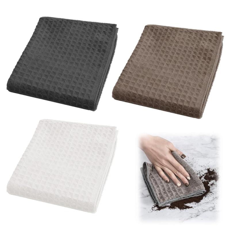 FANGCUU マイクロファイバー ふきん 3枚セット 30×30cm 超吸水 クロス 布巾 食器拭き 水拭き 乾拭き 掃除用 キッチンタオル グレー ホワイト コーヒー