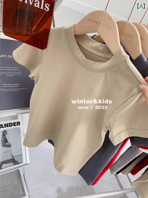 キッズ インナー シャツ 子供用 無地 コーマ 綿 半袖 Tシャツ 2024 春夏 小中型 おしゃれ シャツ 男の..