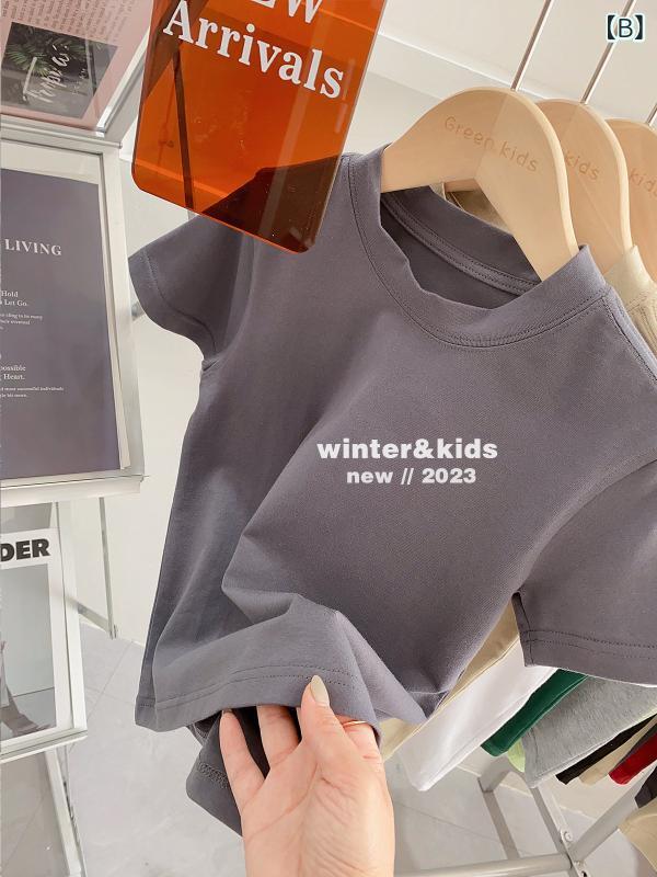サポートシェアグローバルのキッズ インナー シャツ 子供用 無地 コーマ 綿 半袖 Tシャツ 2024 春夏 小中型 おしゃれ シャツ 男の子 女の子 子供服｜アングル2