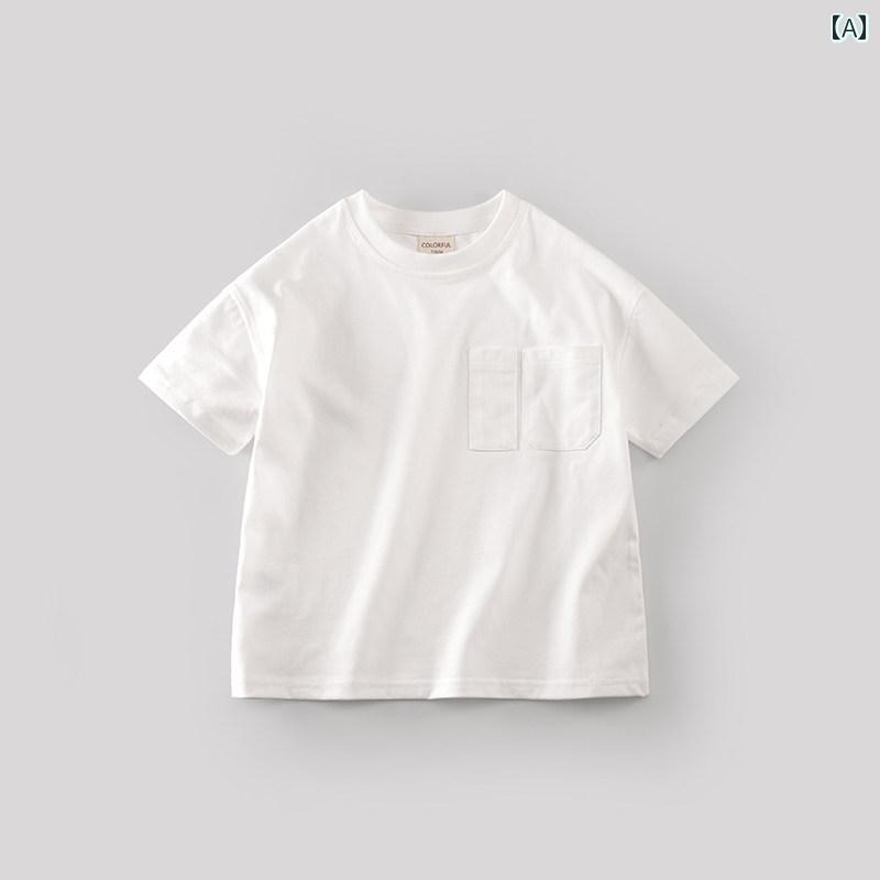 キッズ インナー シャツ バンビーナ 子供服 2024夏 男の子用 半袖 Tシャツ 綿 ユニセックス M サイズと..